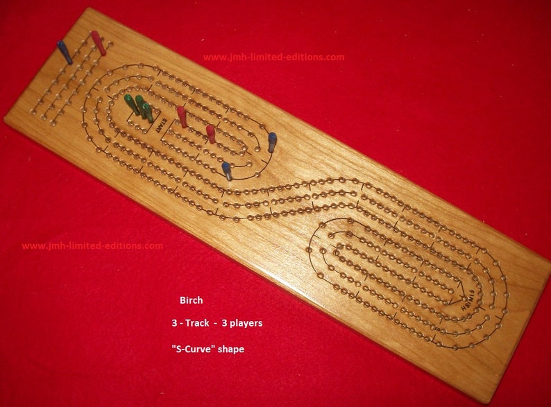 Cribbage Board Wood Custom Hand Made in Montana Pegging Card Game Fun Birthday Christmas Holiday Bridal Party Gift image 1