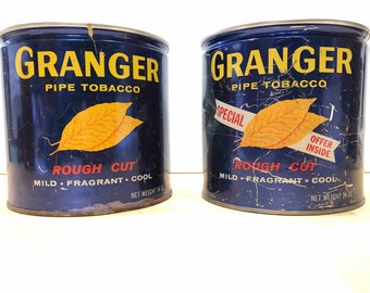 2 boîtes de tabac à pipe Granger vintage