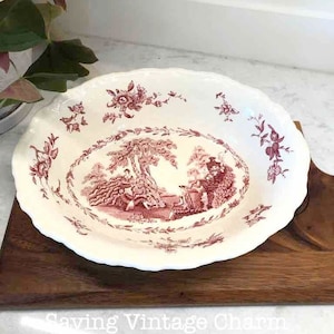 Mason's Watteau Patent Ironstone Scalloped Edge Oval Serving Bowl