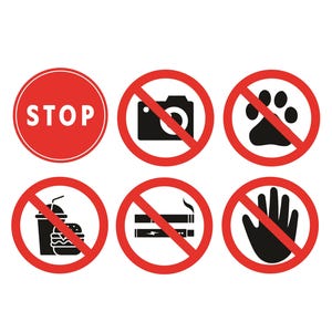 5 Vinyl Warning Stickers – Waterproof 4&quot; Safety Decals for Windows, Cars, Containers, Equipment – Indoor & Outdoor Use