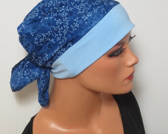 CHEMOMÜTZE KOPFTUCHMÜTZE TURBAN marine praktisch bequem CHEMO