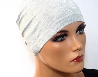 MÜTZE//BEANIE grau sehr leicht ideal bei Chemotherapie Chemomütze Chemo,
