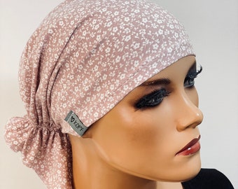BANDANA without ties rosé practical comfortable CHEMO HAT headgear cancer chemotherapy turban headscarf cancer cancer hat chemo hat