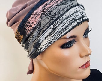 BANDANA + 1 STIRNBAND bequem ideal bei Chemotherapie, Kopfbedeckung Chemo, Tuch, Chemo Mütze