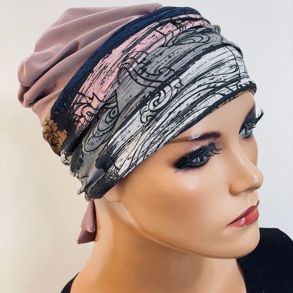 BANDANA + 1 STIRNBAND bequem ideal bei Chemotherapie, Kopfbedeckung Chemo, Tuch, Chemo Mütze