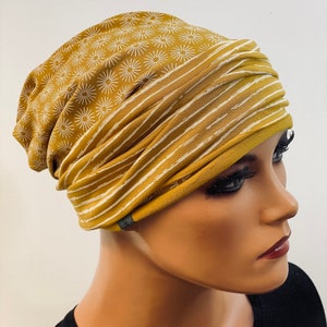2-tlg. Kombiset BEANIE Stirnband ideal bei Chemotherapie oder als chices Accessoire von Kopf & Kragen Design Chemo Bild 1