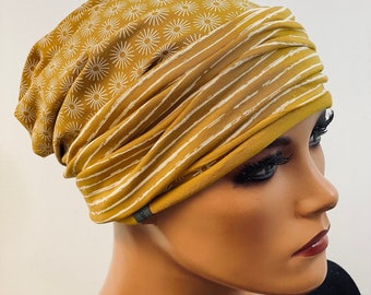 2-tlg. Kombiset BEANIE + Stirnband  ideal bei Chemotherapie oder als chices Accessoire von Kopf & Kragen Design Chemo