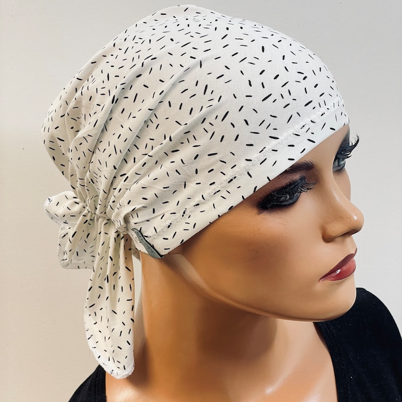BANDANA ohne binden WUNSCHFARBEpraktisch bequem CHEMOMÜTZE Kopfbedeckung Krebs Chemotherapie Turban Kopftuch Cancer Krebs weiß schwarz