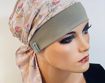 CHAPEAU FOULARD fantastique coton été look léger confortable et pratique chapeau de chimio foulard de chimio, foulard de chimio, couvre-chef de chimio,