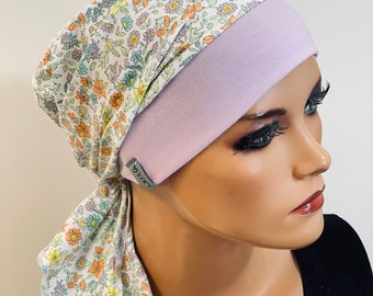 CHAPEAU FOULARD Chapeau d'été en jersey, léger, confortable et pratique, bonnet chimio, foulard chimio, foulard chimio, couvre-chef chimio, bonnet cancer,