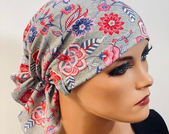 BANDANA ohne binden praktisch bequem  CHEMOMÜTZE Kopfbedeckung Krebs Chemotherapie Turban Kopftuch Cancer Krebs Kappe Hut Mütze Chemo Mütze