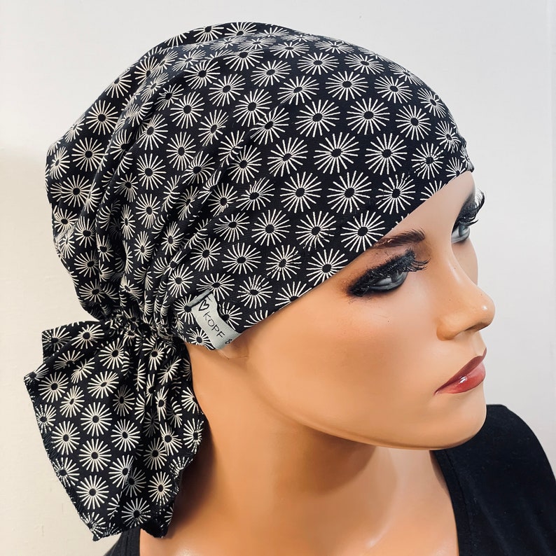 BANDANA without tying CUSTOM COLORpractical comfortable CHEMICAL CAP Headgear Cancer Chemotherapy Turban Headscarf Cancer Cancer schwarz weiß