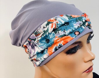 2-tlg. Kombiset BEANIE/MÜTZE + Stirnband ideal bei Chemotherapie oder als chices Accessoire  Chemo Mütze Kopftuch Mütze Krebs