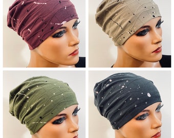 BEANIE/MÜTZE  Wunschfarbe CHEMOMÜTZE Kopfbedeckung Chemotherapie, Chemo, Krebs, Caner, Alopezie, Haarausfall, Perücke, Kappe