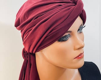 2-piece SET turban hat + band chemotherapy chemo chemo headscarf hat convertible hat summer beanie chemo hat headgear cancer