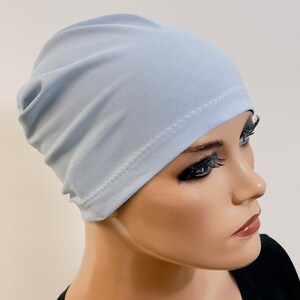 Night cap chemo sleep cap light blue cotton chemo hat chemo headgear soft cap