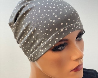 Bonnet de nuit chimio bonnet de nuit gris tacheté coton chimio chapeau chimio couvre-chef bonnet souple