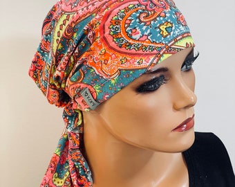 Sommer BANDANA ohne binden praktisch bequem  CHEMOMÜTZE Kopfbedeckung Krebs Chemotherapie Turban Kopftuch Cancer Krebs Kappe Hut Mütze