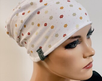 BASIC-BEANIE Jersey mit   Rollsaum  bequem  Chemotherapie Krebs  Chemokopftuch Mütze Cabriomütze Sommerbeanie