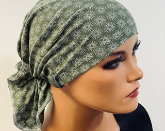 BANDANA ohne binden praktisch bequem  CHEMOMÜTZE Kopfbedeckung Krebs Chemotherapie Turban Kopftuch Cancer Krebs Kappe Hut Mütze Chemo Mütze