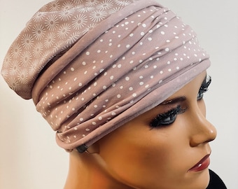 2-tlg. Kombiset BEANIE/MÜTZE + Stirnband ideal bei Chemotherapie oder als chices Accessoire  Chemo Mütze Kopftuch Mütze Krebs