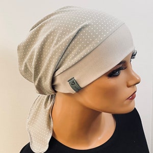 Headscarf hat practical comfortable chemo alopecia spotted chemo hat stone headgear cancer