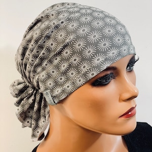 BANDANA ohne binden WUNSCHFARBEpraktisch bequem CHEMOMÜTZE Kopfbedeckung Krebs Chemotherapie Turban Kopftuch Cancer Krebs grau weiß