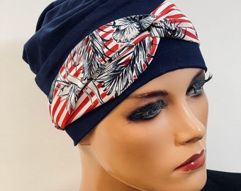 2 pièces. ENSEMBLE turban chapeau + bande chimiothérapie chimio chimio foulard chapeau convertible chapeau été bonnet chimio chapeau couvre-chef cancer