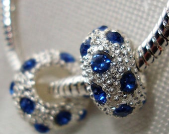 GiftJewelryShop Silver Tone Trumpet Sapphire Crystal September Birthstone Red Santa Hat Charm Bracelets