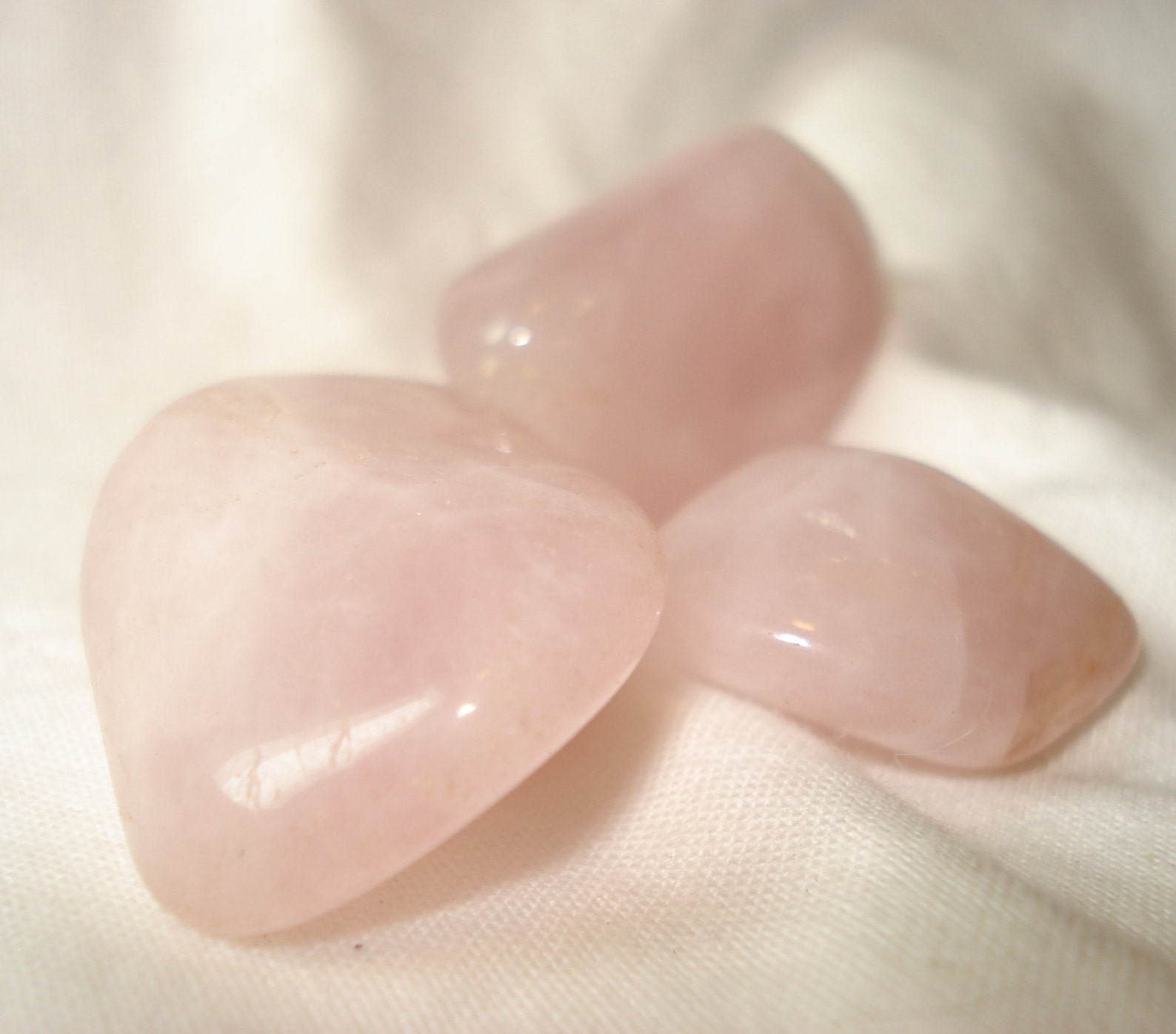 3 Quartz Pink Rose Milky stones tumbled no dyes all | Etsy