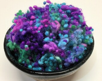 Show Stopper, Wool Nepps, Spinning, Weaving, Felting, Effects, Hand Dyed