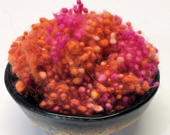 Blushing Beauty, Wool Nepps, Spinning, Weaving, Felting, Effects, Hand Dyed