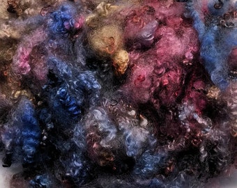 Casual - Teeswater Locks (partially teased) - Spinning Weaving Felting - Hand Dyed - 1 oz