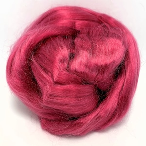 Raspberry - Dyed Tencel Top, Sliver, Roving, Spinning, Felting, 1 oz