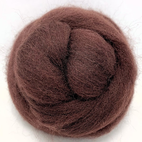 Dark Brown #306, Merino Wool Roving