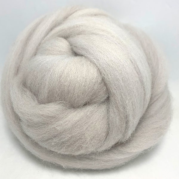 Soft Gray #324, Merino Wool Roving