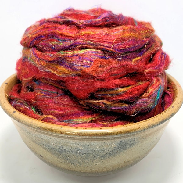 Gypsy - Sari Silk, Top, Roving, Spinning, Felting, 1 oz