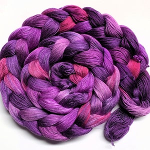 Plum Noir - Tencel 5/2, urdidura pré-enrolada, tingida à mão, urdidura de tecelagem