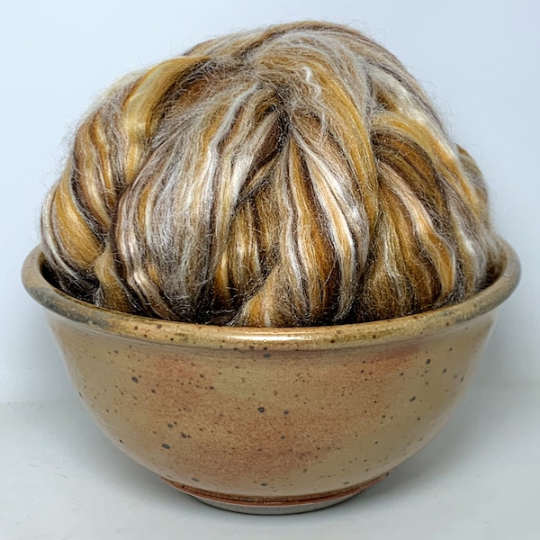 Gryphon, Merino Wool and Bleached Tussah Silk, Spinning, Roving, Felting, Top, 1 oz
