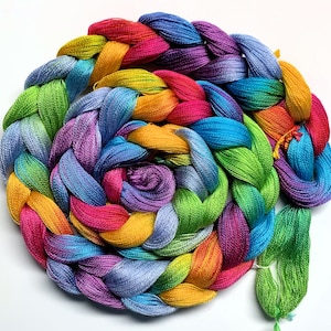 Penas de unicórnio - Tencel 8/2, pré-enrolado, tingido à mão, urdume de tecelagem