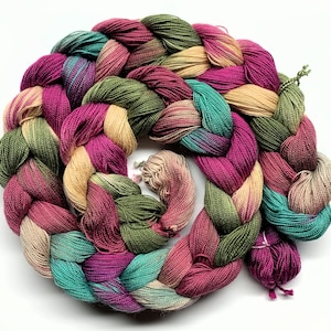 Floral de Outono - Tencel e algodão 8/2, pré-enrolado, tingido à mão, trama de urdume