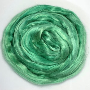 Sea Glass - Dyed Mulberry Silk, Bombyx Silk, Top, Roving, AAA+, Spinning, Felting, 1 oz