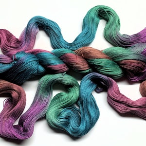 Mystique - 20/2 Silk, Hand Painted Yarn, Fine Lace weight, Skein - 1000 yards