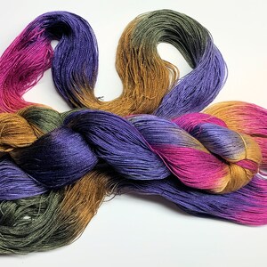 Pansy - 5/2 Tencel, fio pintado à mão, peso de renda fina, novelo - 1000 jardas