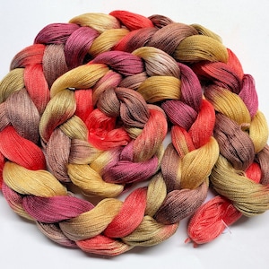 Viagem de Outono - Tencel 8/2, pré-enrolado, tingido à mão, urdidura de tecelagem