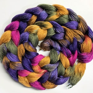 Pansy - Tencel 5/2, tingido à mão, urdume de tecelagem, urdume pré-enrolado