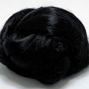 Schwarz - Gefärbtes Tencel-Top, Kammzug, Kammzug, Spinnweben, Kammzug, 30 g