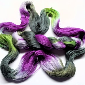 Lavender Fields - 8/2 Tencel, fio pintado à mão, peso de renda fina, novelo de 1000 jardas