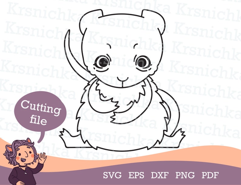 Baby Opossum SVG / Possum Cut File, Forest Animal Cut File, Woodland