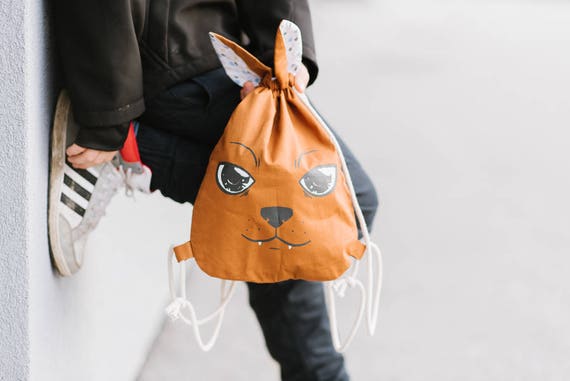 Drawstring Backpack Cute Fox Rucksack